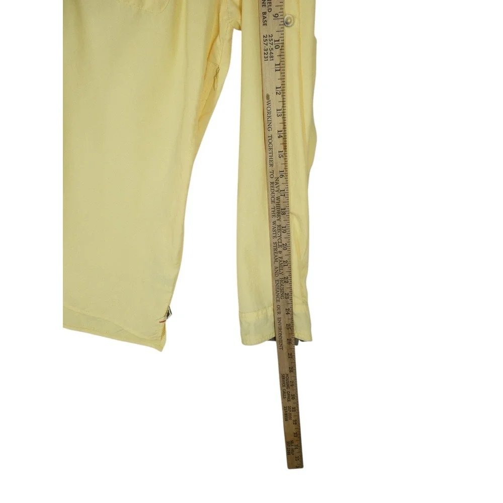 Dakota Grizzly Button Up Hiking Shirt Men L Yellow‎ Outdoor Nylon roll up sleeve
